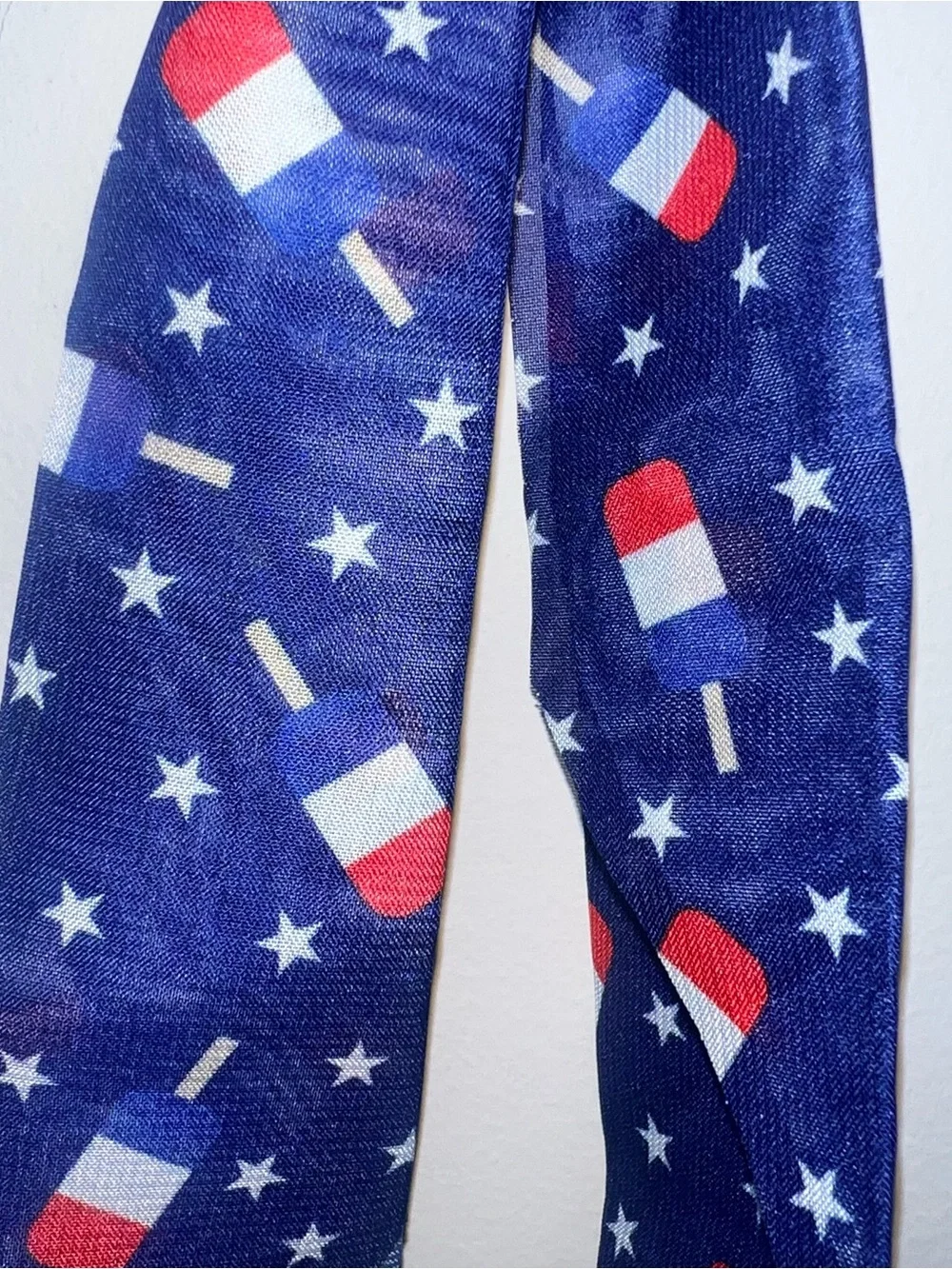 Navy Stars & Popsicle Bow Scrunchie Kids Hair Accessory